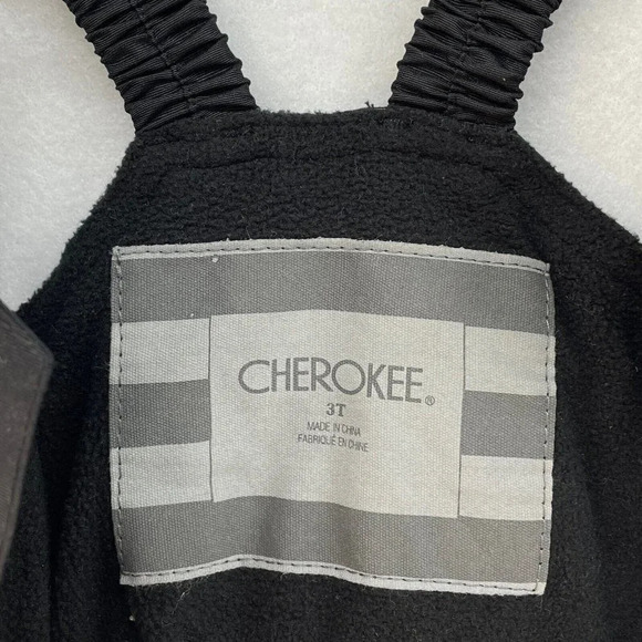 Cherokee Snow Bib Unisex Kids Sz 3T Black Full-Zip Adjustable Strap Straight Leg - Picture 13 of 14
